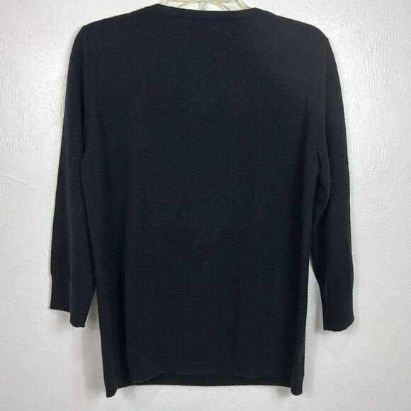 C By Bloomingdale's Cashmere Jeweled Neck 3/4 Sleeve Sweater Size XL - Picture 4 of 8